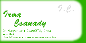 irma csanady business card